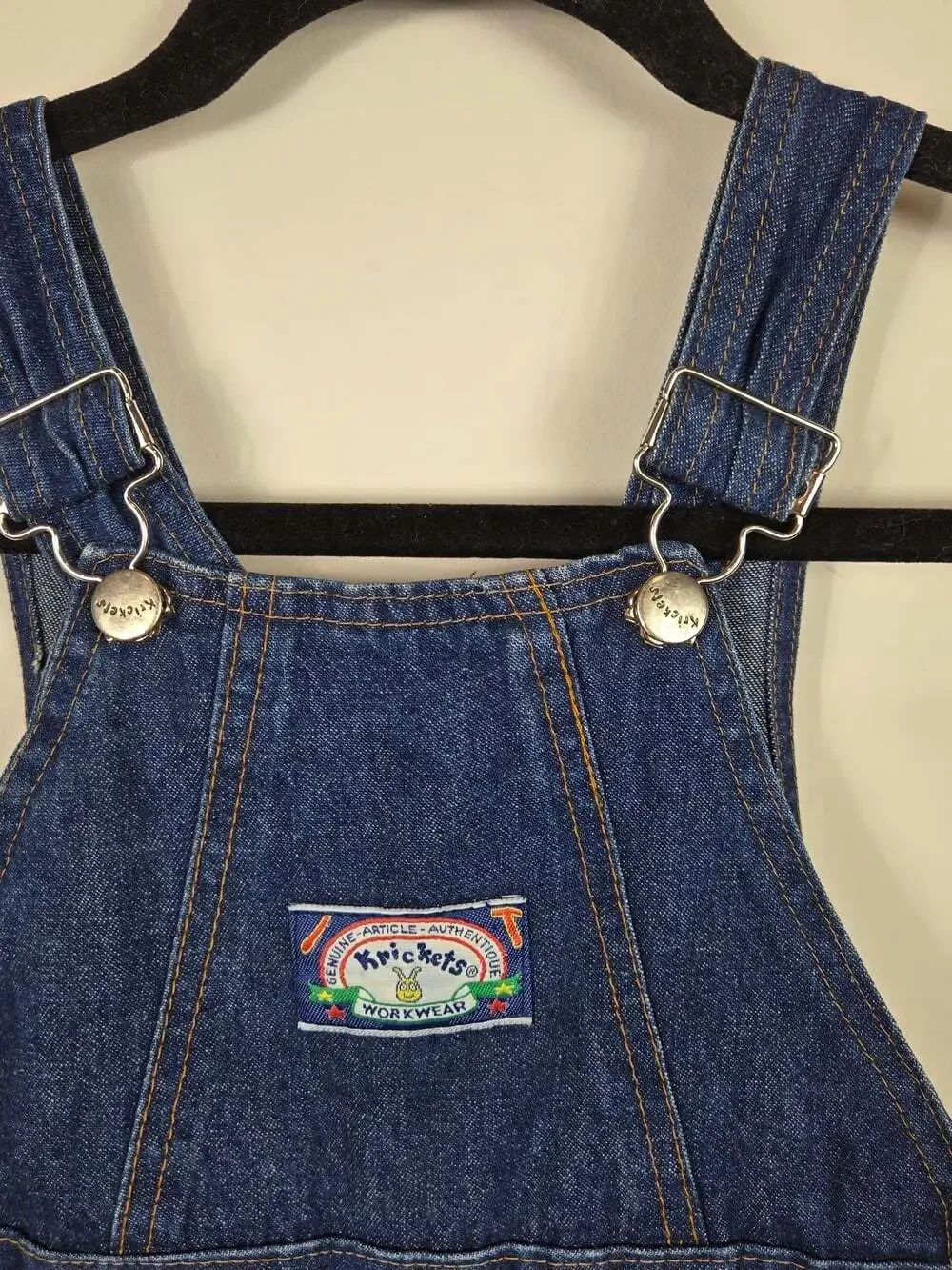 Vintage Krickets Kids Denim Overalls 3/4T - Fits 6/7Y 90s Blue Jean Bib Retro